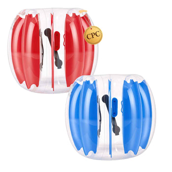 2-Pack Inflatable Bumper Balls 3FT Human Bubble for Kids Blue+Red, for Backyard, Camping, Picnic, Park, Lawn, and Outdoor Team Gameplay, Thickened PVC Material, Sumo Hamster Ball with Handle