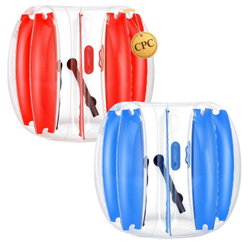 2-Pack Inflatable Bumper Balls 4FT Human Bubble for Teens Blue+Red, for Backyard, Camping, Picnic, Park, Lawn, and Outdoor Team Gameplay, Thickened PVC Material, Sumo Hamster Ball with Handle