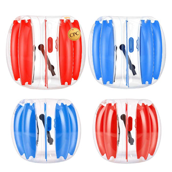 4 Pack Inflatable Bumper Balls 3FT+4FT Bubble for Kids Teens Blue+Red, for Backyard, Camping, Picnic, Park, Outdoor Team Gameplay, Thickened PVC Material, Sumo Human Hamster Ball with Handle