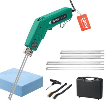 Hot Knife Foam Cutter, 200W Electric Foam Cutting Tool, 122? - 932? Adjustable Styrofoam Cutter with 6" & 8" Cutting Blades for KT Board, Polyethylene, Sponge, Rubber - Tool Box Included