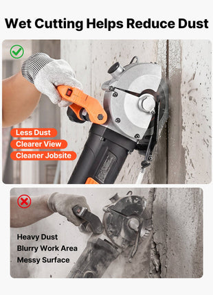 Wall Chaser, 4800W Electric Wall Groove Cutting Machine, 6800 RPM Max Speed, Concrete Slotting Cutter with Guide Line, 5 pcs Blades, Adjustable Handle for Cutting Grooves in Brick, Concrete