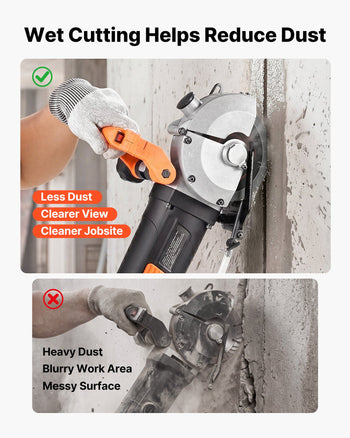 Wall Chaser, 4800W Electric Wall Groove Cutting Machine, 6800 RPM Max Speed, Concrete Slotting Cutter with Guide Line, 5 pcs Blades, Adjustable Handle for Cutting Grooves in Brick, Concrete