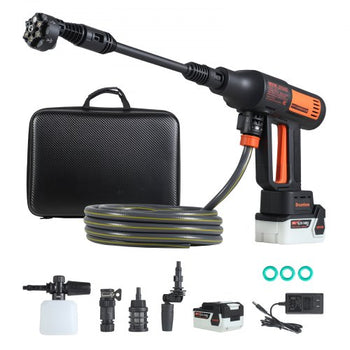 Cordless Pressure Washer, 1200PSI MAX Portable Pressure Washer with Brushless Motor, Dual Batteries, 6-in-1 Nozzle & Water Hose, 4 Speed Adjustable, Handheld Power Cleaner for Home Garden Patio