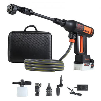 Cordless Pressure Washer, 1200PSI MAX Portable Pressure Washer with Brushless Motor,  6-in-1 Nozzle & Water Hose, 4 Speed Adjustable, Battery Powered Handheld Power Cleaner for Home Garden Patio