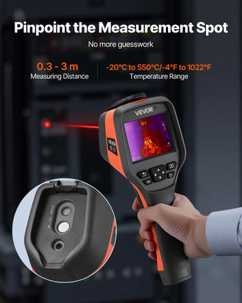 Thermal Camera, 256 x 192 IR Resolution, Handheld Thermal Imaging Camera with 2MP Visual Camera, 25HZ Refresh Rate Infrared Imager with 3.5-Inch Touch Screen, -4°F to 1022°F, WIFI Supported