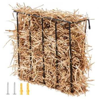 Livestock Hay Feeder, 24 Gallons Large Capacity, Heavy-Duty Steel Goat Hay Rack, 27'' Long Wall Mounted Horse Hay Holder, Multiple Sided Feeding Rack for Sheep Farm Livestock Indoor Outdoor