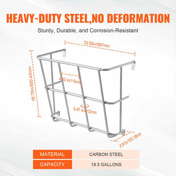 Livestock Hay Feeder, 18.5 Gallons Large Capacity, Heavy-Duty Steel Goat Hay Rack, 24.4" Long Wall Mounted Horse Hay Holder, Multiple Sided Feeding Rack for Sheep Farm Livestock Indoor Outdoor