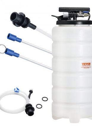 Fluid Extractor, 4 Gallons (15 Liters), Pneumatic/Manual Oil Changer Vacuum Fluid Extractor with Dipstick and Suction Hose, Oil Extractor Change Pump for Automotive Fluids Vacuum Evacuation
