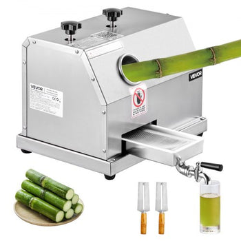 Commercial Sugar Cane Juicer, 110LBS/H High Output Sugarcane Juicer Machine with 3 Stainless Steel Rollers, 2.4" Large Inlet, Manual Sugar Cane Press Juice Extractor Squeezer for Home/Commercial