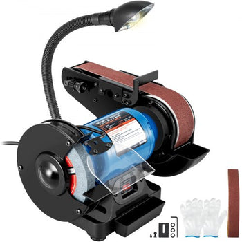 2 IN 1 2inch Belt Grinder for Knife Making 6inch 3450rpm per min Belt and Disc Bench Sander 90 Degree Belt Holder with Sturdy Base and LED Working Lamp