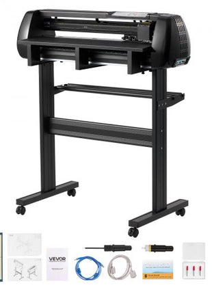 Vinyl Cutter Machine, 28 inch Max Feed Width, Dual Blades, Adjustable Force and Speed, LED Display, Vinyl Plotter Cutter Printer with Signmaster Software for Compatible with Windows and macOS