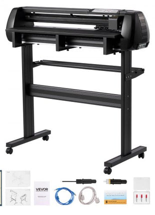 Vinyl Cutter Machine, 34 inch Max Feed Width, Dual Blades, Adjustable Force and Speed, LED Display, Vinyl Plotter Cutter Printer with Signmaster Software for Compatible with Windows and macOS