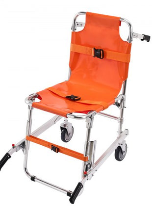 EMS Stair Chair, 350 lbs Load Capacity, Foldable Aluminum Emergency Stair Climbing Wheelchair with 2 Wheels, Portable Stair Lift Chair Ambulance Firefighter Evacuation Use for Elderly, Disabled
