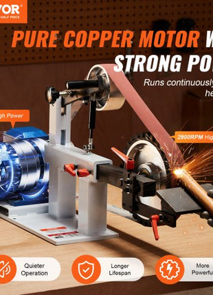 Belt Grinder Sander, 72 x 2-Inch Variable Speed Belt Polisher with VFD, 1500W 2HP Polishing Grinding Machine with 3 Grinding Moulds & 3PCS Sanding Belts for Metalworking, Knife Making
