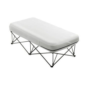 Air Mattress Twin with Frame, 1 Person Inflatable Mattress with Pump & Rolling Carry Case, Portable Folding Blow Up Mattress Supports 300lbs, Fast Inflating Air Bed for Home, Guests & Camping