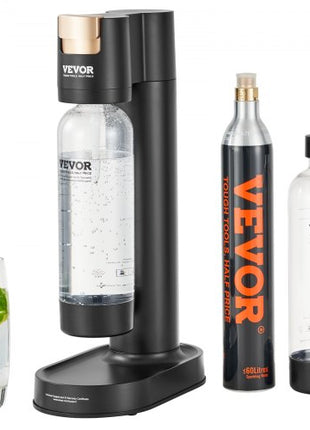 Sparkling Water Maker, Soda Maker Machine for Home Carbonating, Seltzer Water Starter Kit with 2 BPA-free 1L PET Bottles, CO2 Cylinder, Compatible with Mainstream Screw-in 60L CO2 Cylinder