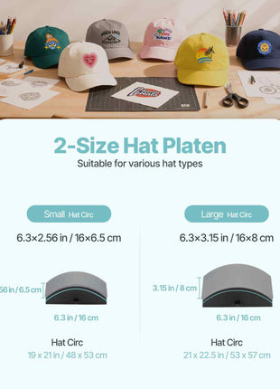 Hat Heat Press Machine, with 2pcs Interchangeable Platens, Precise Temperature and Time Control, Hat Press for HTV Iron On and Sublimation Projects, for Caps, Headbands, Cuffs, Face Masks, Green
