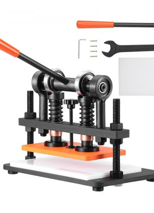 Leather Cutting Machine, 10.2 x 5.9 in Embossing Plate Manual Die Cutter, 0.47 in Pressure Stroke Dual Guide Shafts Die Cut Machine, Leather Embossing Machine for Various of Materials