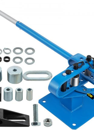 YP-9 Manual Bender, Soild Round Square Bar Metal Bender with 7 Bending Dies, Metal Rod Bar Bender Bending Tool for Construction Site Auto Repair