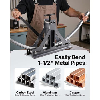 1-1/2\" Tubing Rolling Bender Manual Square & Rectangular Tube Bender 14 Gauge Roller Tubing Roller Flat Bar Bender For Mild Steel Cooper & Aluminum