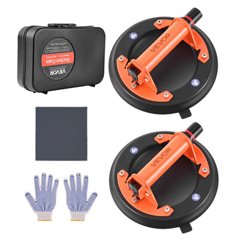 Vacuum Suction Cup, 8-Inch Vacuum Glass Lifter with Metal Handle, 429 lbs Max Lifting Capacity Tile Suction Cup Tool with Carrying Case for Lifting Large Tile, Granite, Drywall, Windows (2-Pack)