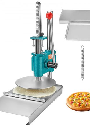 Manual Pizza Dough Press Machine, 9.5inch/24cm Household Pizza Pastry, Stainless Steel Pizza Presser, Commercial Chapati Sheet Pizza Crust Press Plate, Height Adjustable Pizza Forming Machine