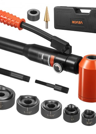 Knockout Punch Set, 10 Ton Hydraulic Knockout Set, 1/2" to 2" KO Tool Kit Hole Making Tool, KO Tools Kit W/6 Dies for Metal Electrical Cabinets, Electrical Control Cabinets, Switch Cabinets