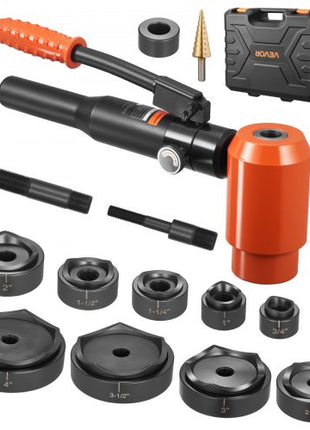 Knockout Punch Set, 15 Ton Hydraulic Knockout Set, 1/2" to 4" KO Tool Kit Hole Making Tool, KO Tools Kit W/10 Dies for Metal Electrical Cabinets, Electrical Control Cabinets, Switch Cabinets