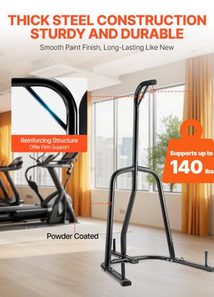 Punching Bag Stand, Steel Heavy Duty Workout Equipment, Boxing Punching Bag Stand, Holds Up to 140 lbs, Freestanding Sandbag Rack with Weighted Base, Training Equipment for Home Gym Fitness