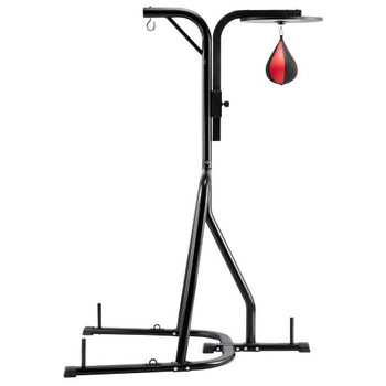 2 in 1 Punching Bag Stand, Steel Heavy Duty Workout Equipment, Adjustable Height Boxing Punching Bag and Speed Bag Stand, Freestanding Sandbag Rack, Holds Up to 140 lbs, for Home Gym Fitness