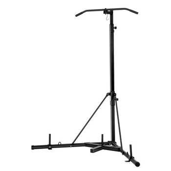 2 in 1 Punching Bag Stand, Steel Heavy Duty Workout Equipment, Adjustable Height Boxing Punching Bag Stand with Pull Up Bar, Freestanding Sandbag Rack, Holds Up to 140 lbs, for Home Gym Fitness