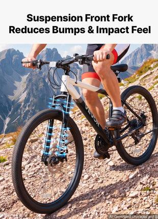 Mountain Bike for Men and Women 27.5 in Outdoor Bicycle 21 Speeds, Adult Bikes, Front Suspension, Adjustable Saddle, All-Terrain Tires, Aluminum Alloy Frame, Dual Disc Brake, Pre-Assembled