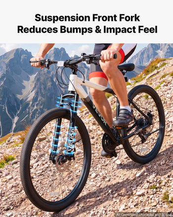 Mountain Bike for Men and Women 27.5 in Outdoor Bicycle 21 Speeds, Adult Bikes, Front Suspension, Adjustable Saddle, All-Terrain Tires, Aluminum Alloy Frame, Dual Disc Brake, Pre-Assembled