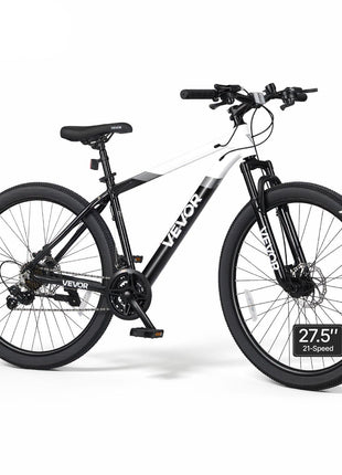 Mountain Bike for Men and Women 27.5 in Outdoor Bicycle 21 Speeds, Adult Bikes, Front Suspension, Adjustable Saddle, All-Terrain Tires, Aluminum Alloy Frame, Dual Disc Brake, Pre-Assembled