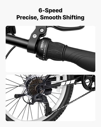 Mountain Bike for Men and Women 20 inch Outdoor Bicycle 6 Speeds, Adult Bikes, Full Suspension, Adjustable Saddle, All-Terrain Tires, High Carbon Steel Frame, Dual Brakes, Pre-Assembled