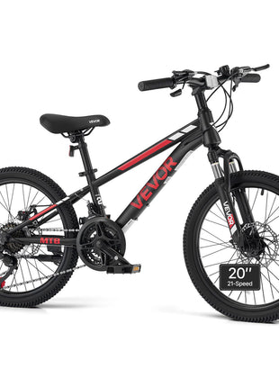 Mountain Bike for Men and Women 20 inch Outdoor Bicycle 21 Speeds, Adult Bike, Front Suspension, Adjustable Saddle, All-Terrain Tires, High Carbon Steel Frame, Dual Disc Brake, Pre-Assembled