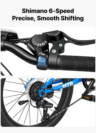 Mountain Bike for Men and Women 20 inch Outdoor Bicycle 6 Speeds, Adult Bikes, Front Suspension, Adjustable Saddle, All-Terrain Tires, High Carbon Steel Frame, Dual Brake, Pre-Assembled