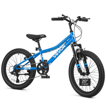 Mountain Bike for Men and Women 20 inch Outdoor Bicycle 6 Speeds, Adult Bikes, Front Suspension, Adjustable Saddle, All-Terrain Tires, High Carbon Steel Frame, Dual Brake, Pre-Assembled