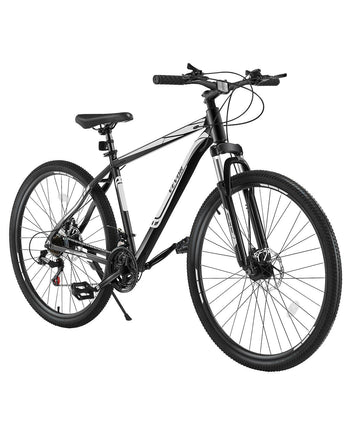  Mountain Bike, 29 inch MTB Bicycle with Front Suspension, 21 Speeds SHIMANO Twist Shifting, Comfort Saddle, Dual Disc Brakes, Aluminum Alloy Frame, Adult Sport Cycling Bicycle for Men Women Trail Snow