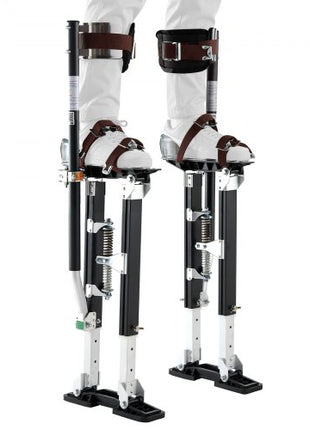 Drywall Stilts, 19.131.1 in Adjustable Aluminum Painter Stilts, 228 lbs Load Capacity, Non-Slip Rubber Feet, Dual Spring Shock Absorption, Comfortable Leg Straps for Painting, Decoration, Black