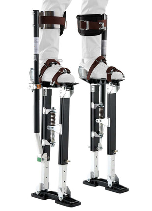 Drywall Stilts, 19.1–31.1 in Adjustable Aluminum Painter Stilts, 228 lbs Load Capacity, Non-Slip Rubber Feet, Dual Spring Shock Absorption, Comfortable Leg Straps for Painting, Decoration, Black