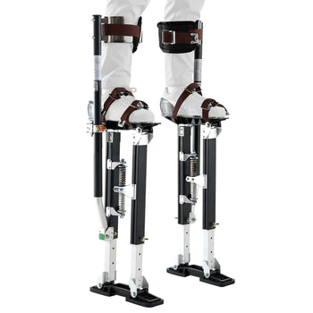 Drywall Stilts, 19.1–31.1 in Adjustable Aluminum Painter Stilts, 228 lbs Load Capacity, Non-Slip Rubber Feet, Dual Spring Shock Absorption, Comfortable Leg Straps for Painting, Decoration, Black