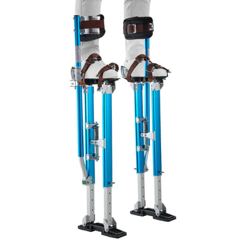Drywall Stilts, 24.2–40.3 Inch Adjustable Aluminum Painter Stilts, 228 lbs Load Capacity, Non-Slip Rubber Feet, Dual Spring Shock Absorption, Comfortable Leg Straps for Painting, Decoration,Blue