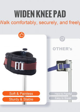 Drywall Stilts, 18''-30'' Adjustable Aluminum Tool Stilts with Protective Knee Pads, Durable and Non-slip Work Stilts for Sheetrock Painting, Walking, Taping, Silver
