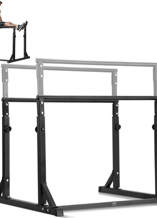 Dip Bar, 800 lbs Capacity, Heave Duty Dip Stand Station with Adjustable Height, Fitness Workout Dip Bar Station Stabilizer Parallette Push Up Stand, Parallel Bars for Strength Training Home Gym