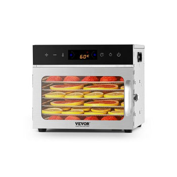 Food Dehydrator Machine, 6 Stainless Steel Trays, 400W Electric Food Dryer with Adjustable Temperature & 24-Hour Timer, Freeze Dryer for Jerky, Meat, Fruit, Vegetables, Herbs, Dog Treats