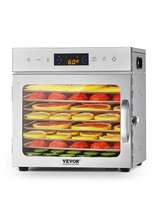 Food Dehydrator Machine, 8 Stainless Steel Trays, 400W Electric Food Dryer with Adjustable Temperature & 24-Hour Timer, Heated Dryer for Jerky, Meat, Fruit, Vegetables, Herbs, Dog Treats