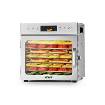 Food Dehydrator Machine, 8 Stainless Steel Trays, 400W Electric Food Dryer with Adjustable Temperature & 24-Hour Timer, Heated Dryer for Jerky, Meat, Fruit, Vegetables, Herbs, Dog Treats