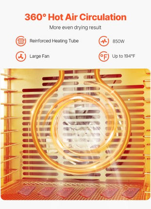 Food Dehydrator Machine, 12 Stainless Steel Trays, 850W Electric Food Dryer with Adjustable Temperature & 24-Hour Timer, Freeze Dryer for Jerky, Meat, Fruit, Vegetables, Herbs, Dog Treats