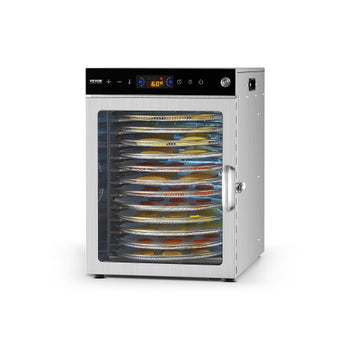 Rotary Food Dehydrator Machine, 12 Stainless Steel Trays, 800W Electric Food Dryer with Adjustable Temp & 24-Hour Timer, Food-Dehydrator for Jerky, Meat, Fruit, Vegetables, Herbs, Dog Treats